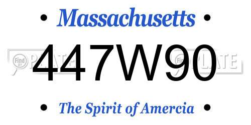 447W90 Massachusetts License Plate