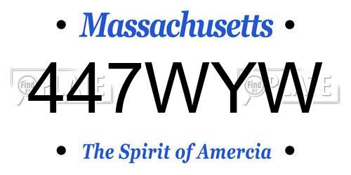 447WYW Massachusetts License Plate
