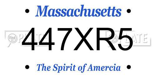 447XR5 Massachusetts License Plate