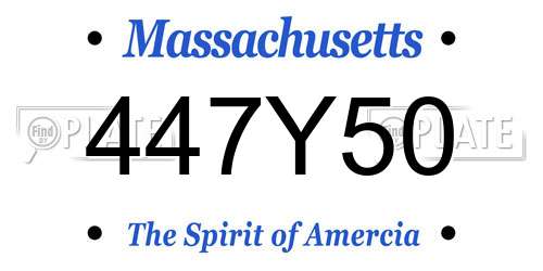 447Y50 Massachusetts License Plate