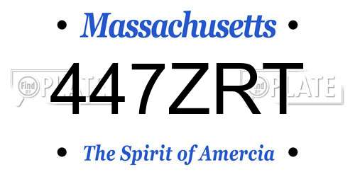 447ZRT Massachusetts License Plate