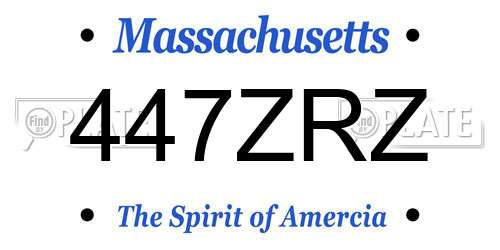447ZRZ Massachusetts License Plate
