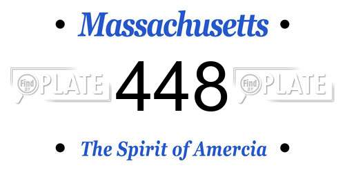 448 Massachusetts License Plate