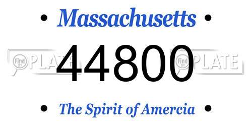 44800 Massachusetts License Plate