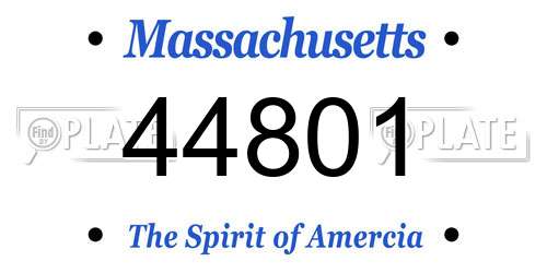 44801 Massachusetts License Plate