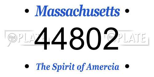 44802 Massachusetts License Plate