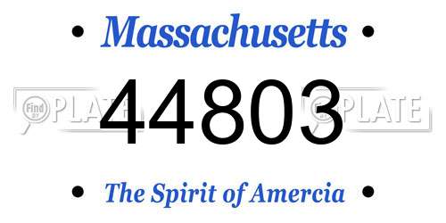 44803 Massachusetts License Plate