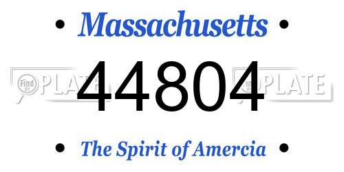 44804 Massachusetts License Plate