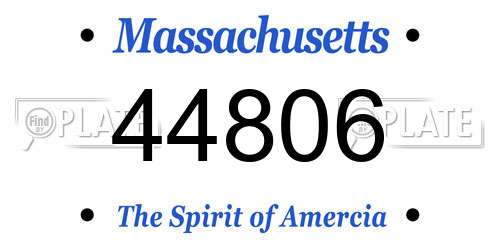44806 Massachusetts License Plate