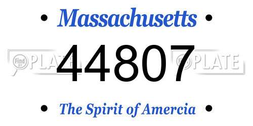 44807 Massachusetts License Plate