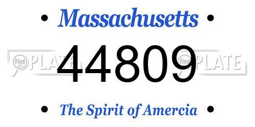 44809 Massachusetts License Plate