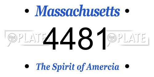 4481 Massachusetts License Plate
