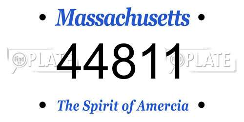 44811 Massachusetts License Plate