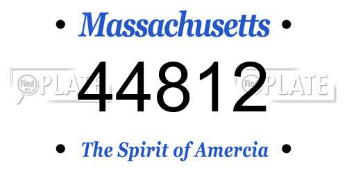 44812 Massachusetts License Plate