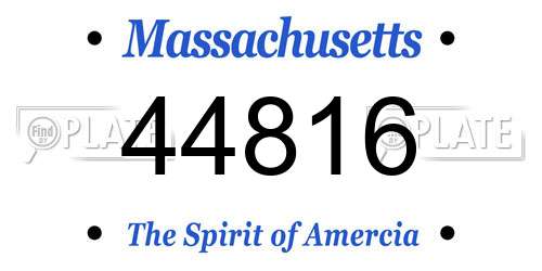 44816 Massachusetts License Plate