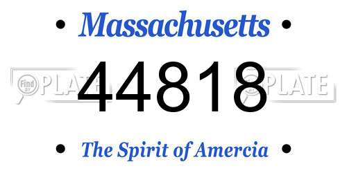 44818 Massachusetts License Plate