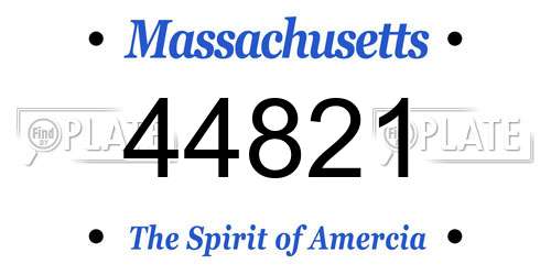 44821 Massachusetts License Plate