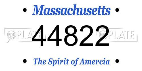 44822 Massachusetts License Plate