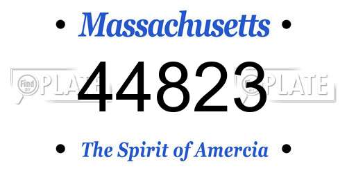 44823 Massachusetts License Plate