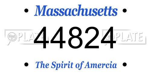 44824 Massachusetts License Plate