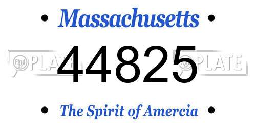 44825 Massachusetts License Plate