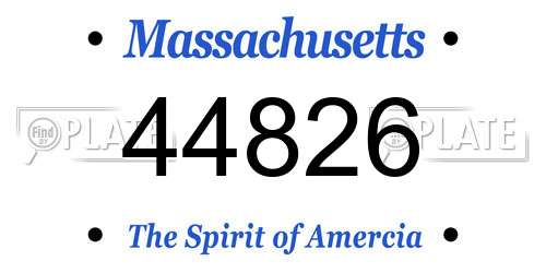 44826 Massachusetts License Plate