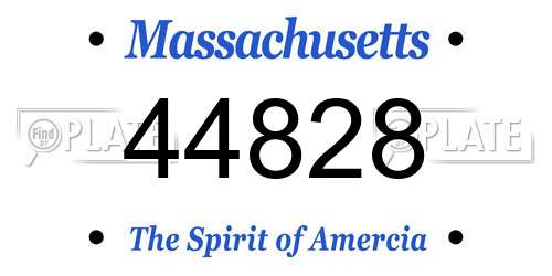 44828 Massachusetts License Plate