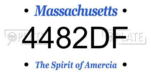4482DF Massachusetts License Plate