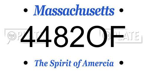 4482OF Massachusetts License Plate