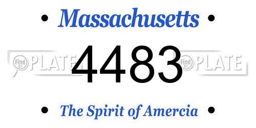 4483 Massachusetts License Plate