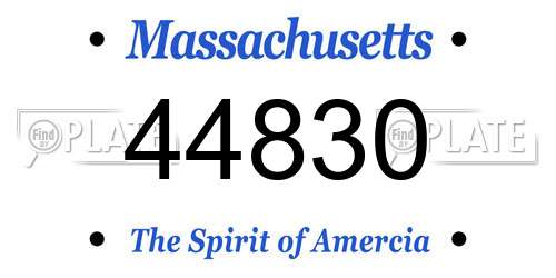 44830 Massachusetts License Plate