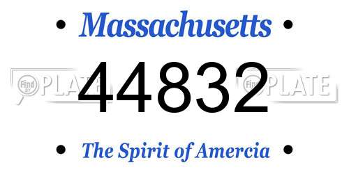 44832 Massachusetts License Plate