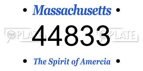 44833 Massachusetts License Plate