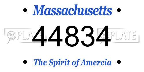 44834 Massachusetts License Plate