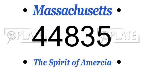 44835 Massachusetts License Plate