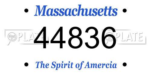 44836 Massachusetts License Plate