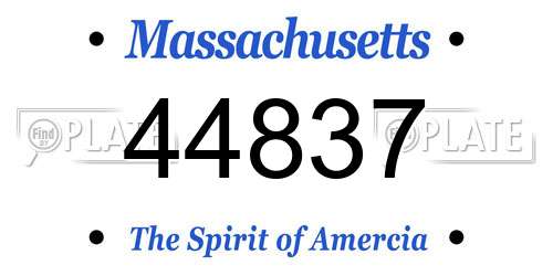 44837 Massachusetts License Plate