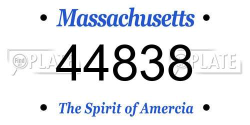 44838 Massachusetts License Plate