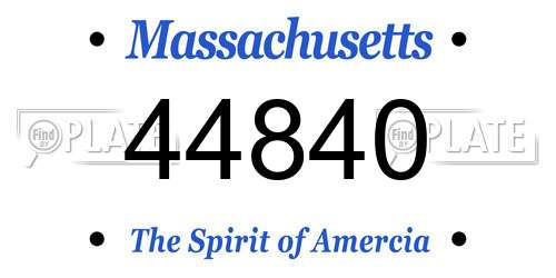 44840 Massachusetts License Plate