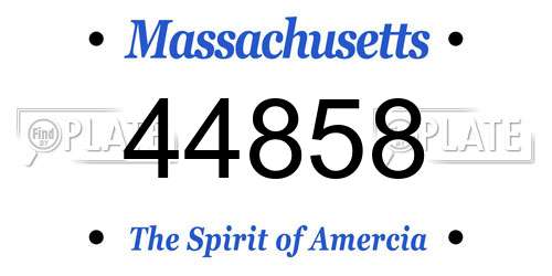 44858 Massachusetts License Plate