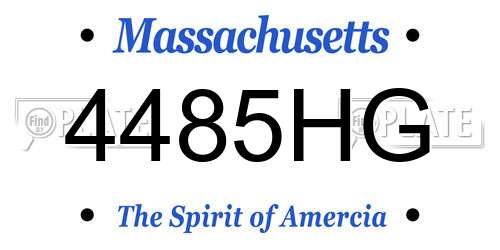 4485HG Massachusetts License Plate
