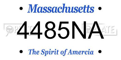 4485NA Massachusetts License Plate