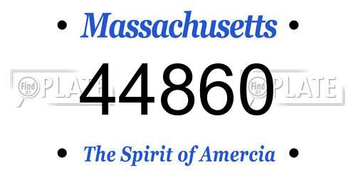 44860 Massachusetts License Plate