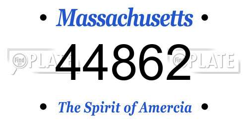 44862 Massachusetts License Plate