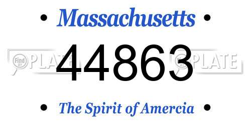 44863 Massachusetts License Plate
