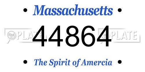 44864 Massachusetts License Plate