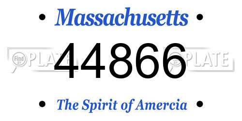 44866 Massachusetts License Plate
