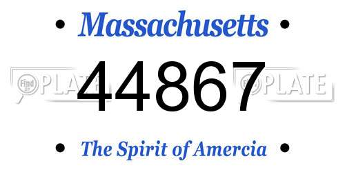 44867 Massachusetts License Plate