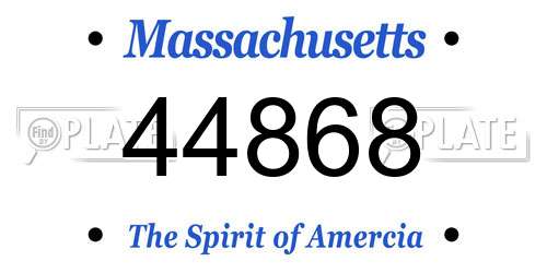 44868 Massachusetts License Plate