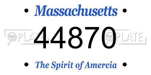 44870 Massachusetts License Plate